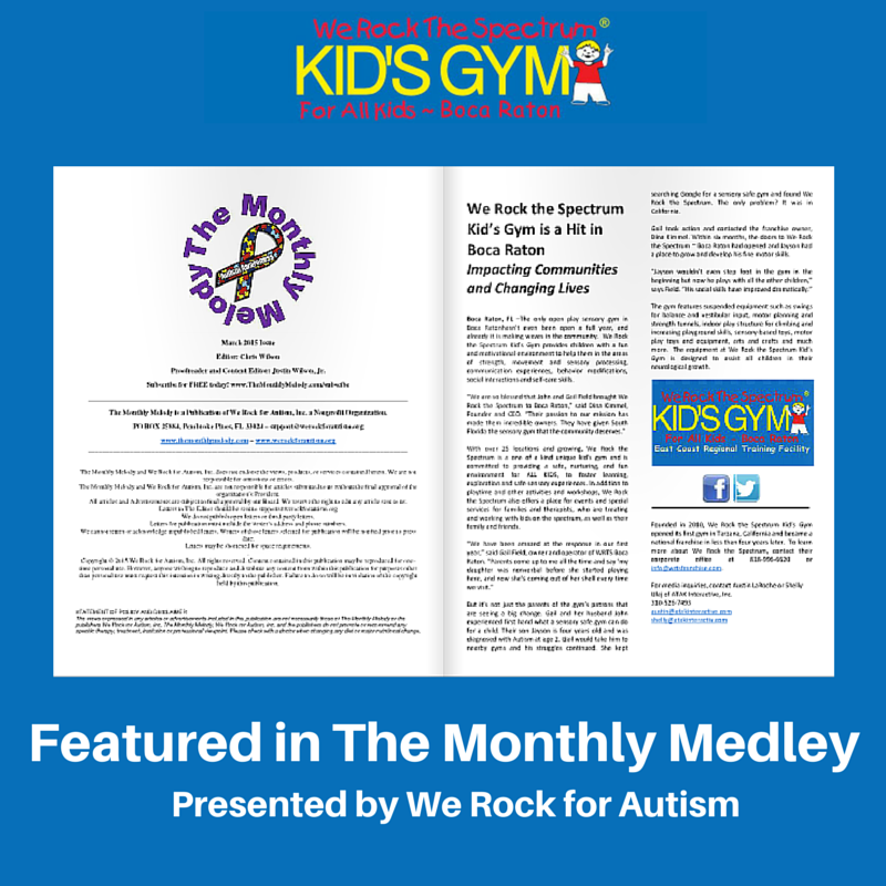 we rock the spectrum kid's gym monthly medley